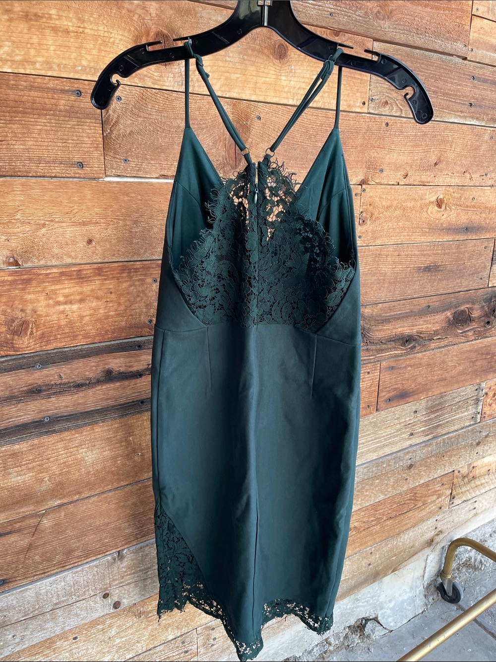 Lulu’s Emerald Green Lace Back Bodycon Cocktail Dress Women’s Medium - Picture 5 of 6
